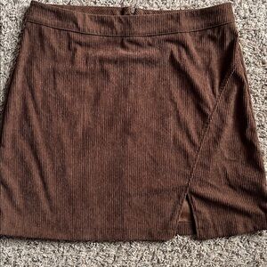 Elegant Brown Corduroy Skirt